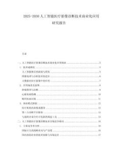 2025-2030人工智能醫療影像診斷技術商業化應用研究報告