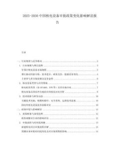 2025-2030中國核電設備審批政策變化影響解讀報告