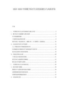 2025-2030中國(guó)數(shù)字醫(yī)療行業(yè)發(fā)展?jié)摿εc風(fēng)險(xiǎn)評(píng)估