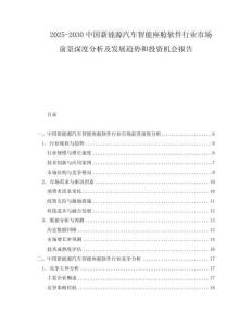 2025-2030中國(guó)新能源汽車智能座艙軟件行業(yè)市場(chǎng)前景深度分析及發(fā)展趨勢(shì)和投資機(jī)會(huì)報(bào)告