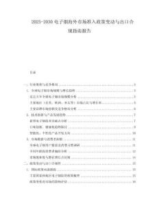 2025-2030電子煙海外市場準入政策變動與出口合規(guī)指南報告