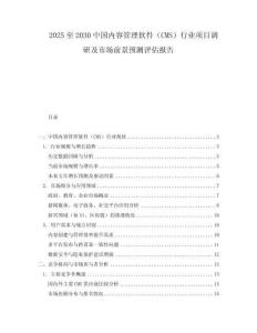 2025至2030中國內容管理軟件（CMS）行業項目調研及市場前景預測評估報告