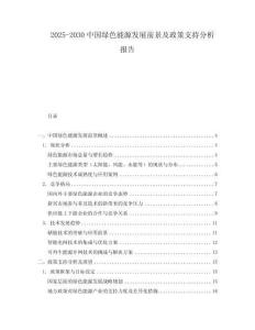 2025-2030中國綠色能源發展前景及政策支持分析報告