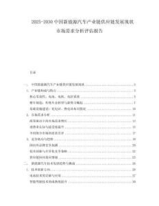 2025-2030中國新能源汽車產業鏈供應鏈發展現狀市場需求分析評估報告