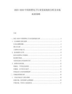 2025-2030中國消費電子行業發展現狀分析及市場拓展策略