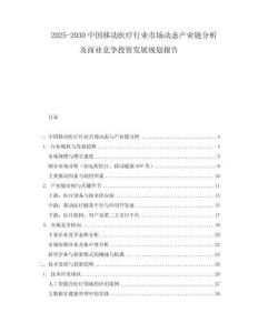 2025-2030中國移動醫療行業市場動態產業鏈分析及商業競爭投資發展規劃報告