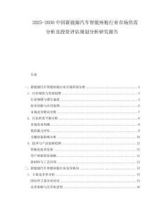 2025-2030中國新能源汽車智能座艙行業市場供需分析及投資評估規劃分析研究報告
