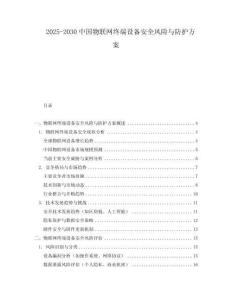 2025-2030中國物聯(lián)網(wǎng)終端設(shè)備安全風(fēng)險與防護方案