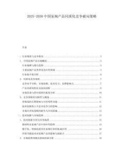 2025-2030中國泵閥產(chǎn)品同質(zhì)化競(jìng)爭(zhēng)破局策略