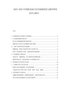 2025-2030中國蓄電池行業(yè)市場飽和度與循環(huán)利用競爭力報告
