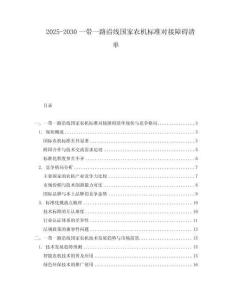 2025-2030一帶一路沿線國(guó)家農(nóng)機(jī)標(biāo)準(zhǔn)對(duì)接障礙清單