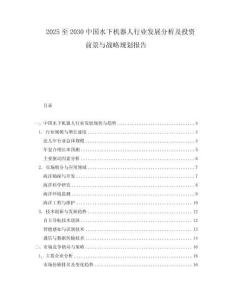 2025至2030中國水下機(jī)器人行業(yè)發(fā)展分析及投資前景與戰(zhàn)略規(guī)劃報告
