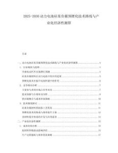 2025-2030動力電池硅基負極預鋰化技術路線與產業化經濟性測算