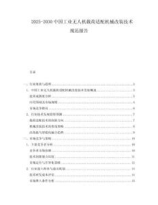 2025-2030中國(guó)工業(yè)無(wú)人機(jī)載荷適配機(jī)械改裝技術(shù)規(guī)范報(bào)告