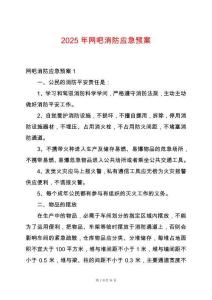 2025年網(wǎng)吧消防應急預案