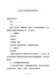 2025年監控合作合同