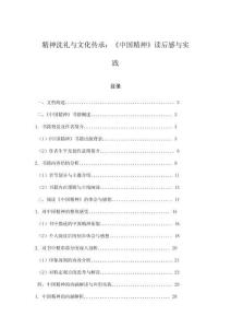 精神洗禮與文化傳承：《中國精神》讀后感與實(shí)踐