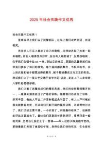 2025年社會實踐作文優(yōu)秀