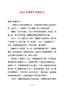 2025年草房子有感作文