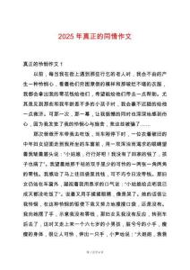 2025年真正的同情作文