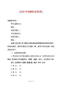 2025年電腦的合同(熱)