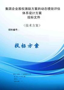集團(tuán)企業(yè)股權(quán)激勵(lì)方案的動(dòng)態(tài)績(jī)效評(píng)估體系設(shè)計(jì)方案投標(biāo)文件（技術(shù)方案）