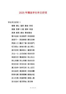 2025年精選學(xué)生作文好詞
