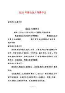 2025年留住這片風(fēng)景作文