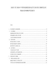 2025至2030中國(guó)高強(qiáng)度放電燈行業(yè)項(xiàng)目調(diào)研及市場(chǎng)前景預(yù)測(cè)評(píng)估報(bào)告