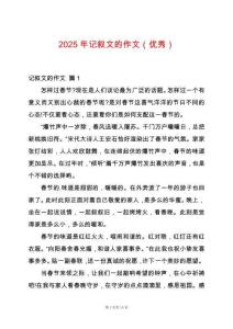 2025年記敘文的作文（優秀）