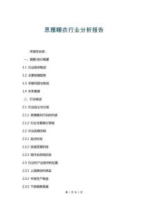 思雅睡衣行業分析報告