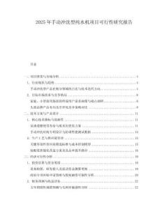 2025年手動沖洗型純水機(jī)項目可行性研究報告