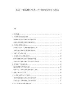 2025年番石榴口味爽口片項目可行性研究報告