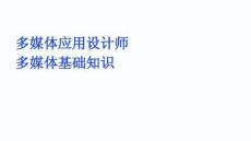 多媒體應(yīng)用設(shè)計(jì)師多媒體基礎(chǔ)知識