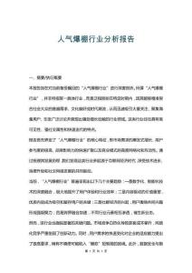 人氣爆棚行業分析報告