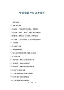 中端瓷磚行業(yè)分析報告