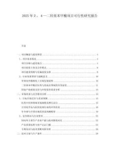 2025年２，４—二羥基苯甲酸項(xiàng)目可行性研究報(bào)告