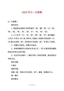2025年認一認教案