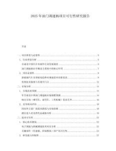 2025年油門調(diào)速柄項(xiàng)目可行性研究報(bào)告
