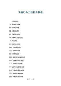 主軸行業(yè)分析報(bào)告模板