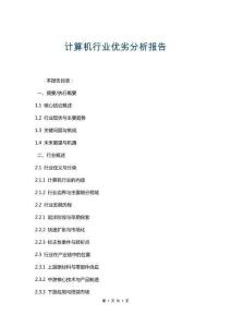 計(jì)算機(jī)行業(yè)優(yōu)劣分析報(bào)告