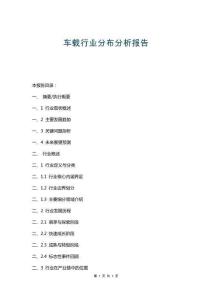 車載行業(yè)分布分析報(bào)告
