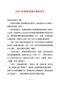 2025年(推薦)圣誕禮物的作文