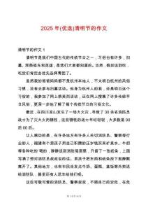 2025年(優選)清明節的作文