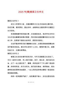 2025年[精]愛(ài)國(guó)衛(wèi)生作文