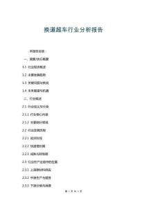 換道超車行業(yè)分析報告