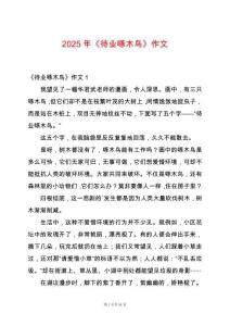 2025年《待業(yè)啄木鳥》作文