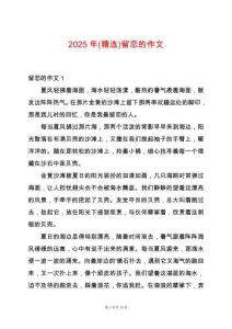 2025年(精選)留戀的作文