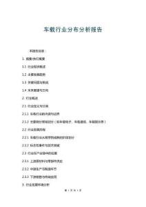 車載行業(yè)分布分析報告