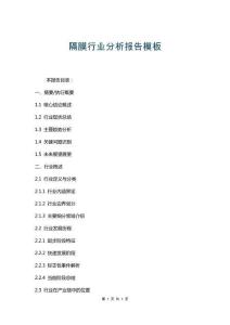 隔膜行業(yè)分析報告模板